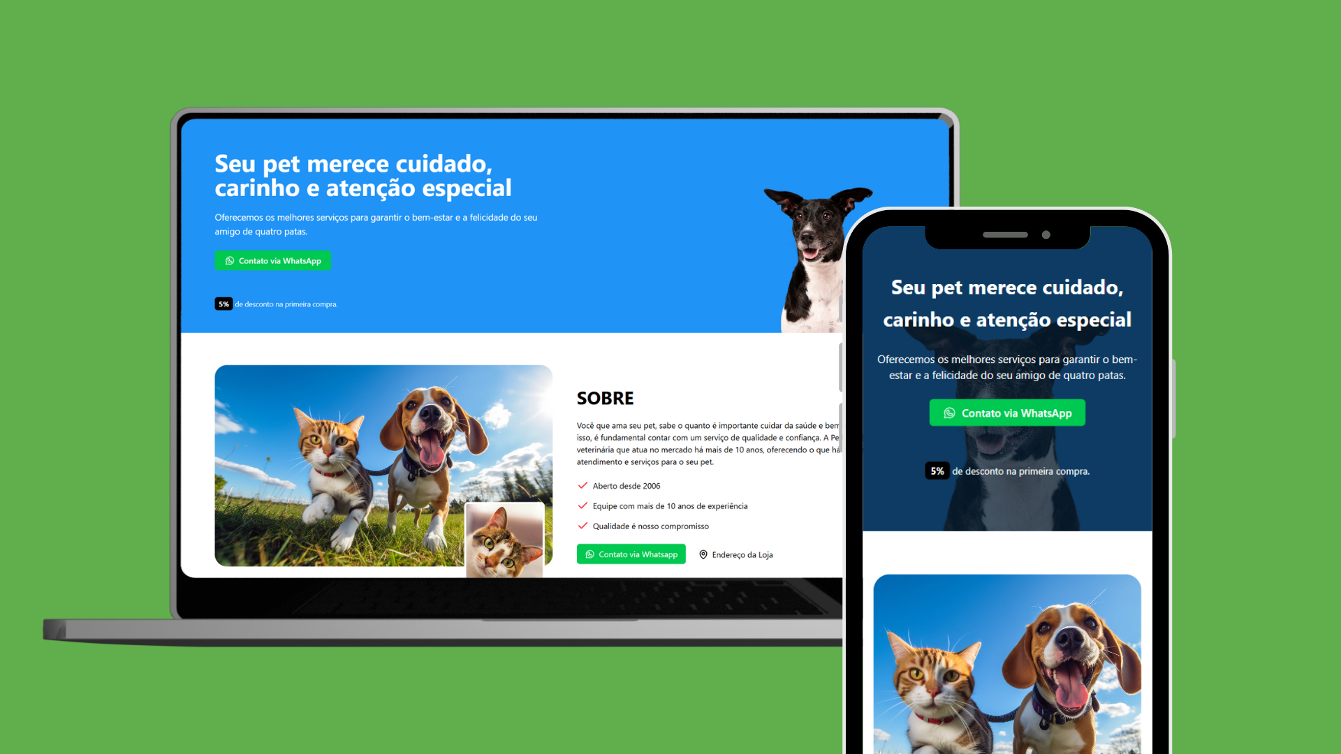 Website de Pet Shop